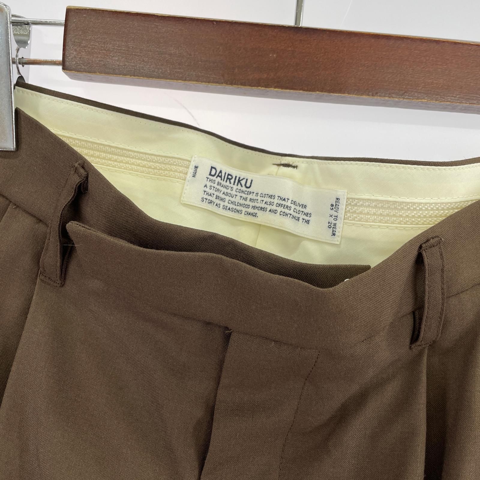 DAIRIKU 20SS Deck detail wool slacks 29 ﾌﾞﾗｳﾝ - メルカリ
