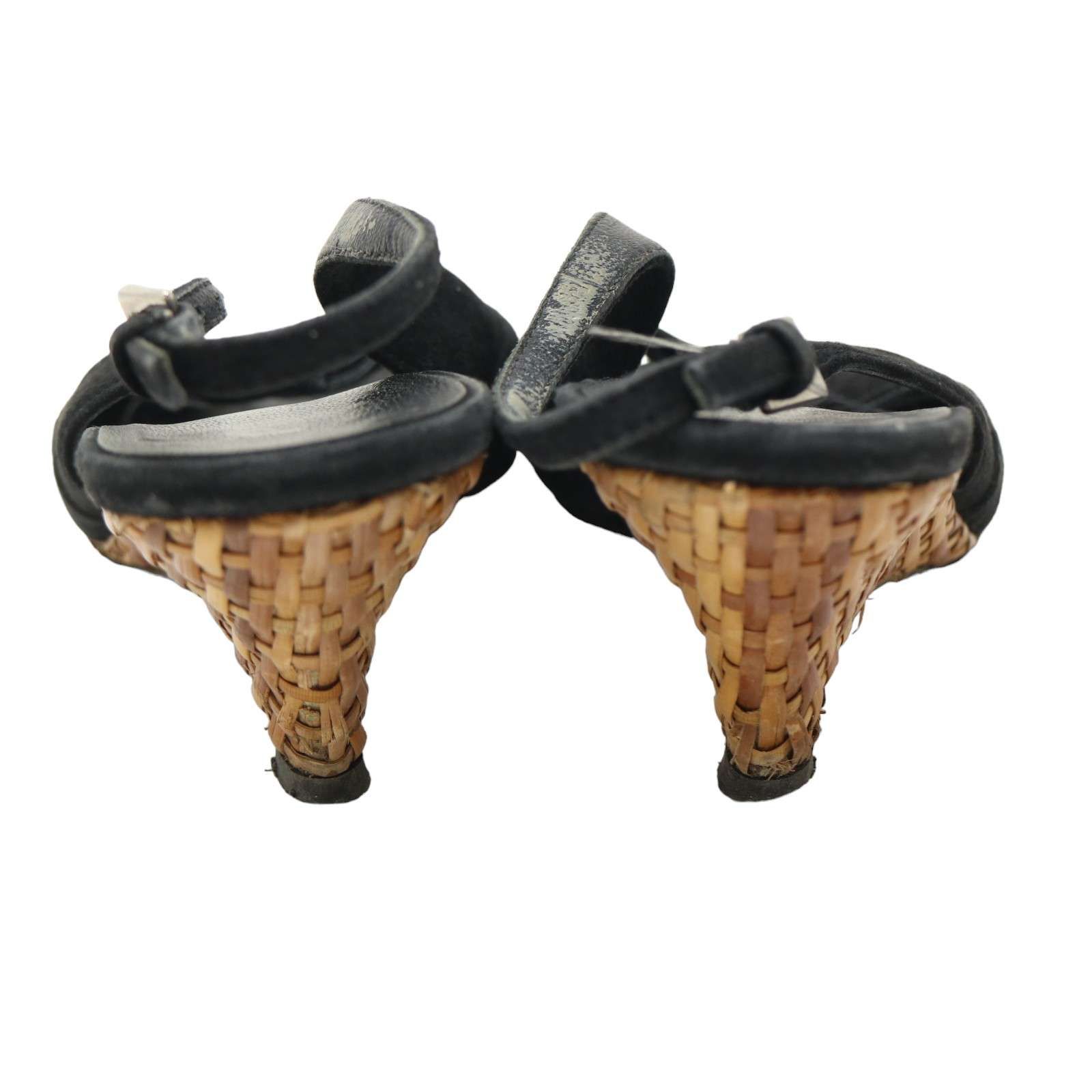 PRADA プラダ ウェッジサンダル 黒 サイズ361/2