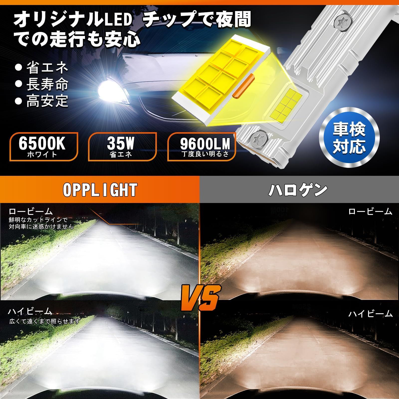 新品 【1:1純正設計】H1 LED ヘッドライト OPPLIGHT H1 LEDバルブ 車検対応 H1 led フォグランプ 純正形状 ポン付け  明るい 特殊アダプター不要 ファンレス FMノイズ対策 12V車用 35W 6500K ホワイト 長寿命 省電力 - メルカリ