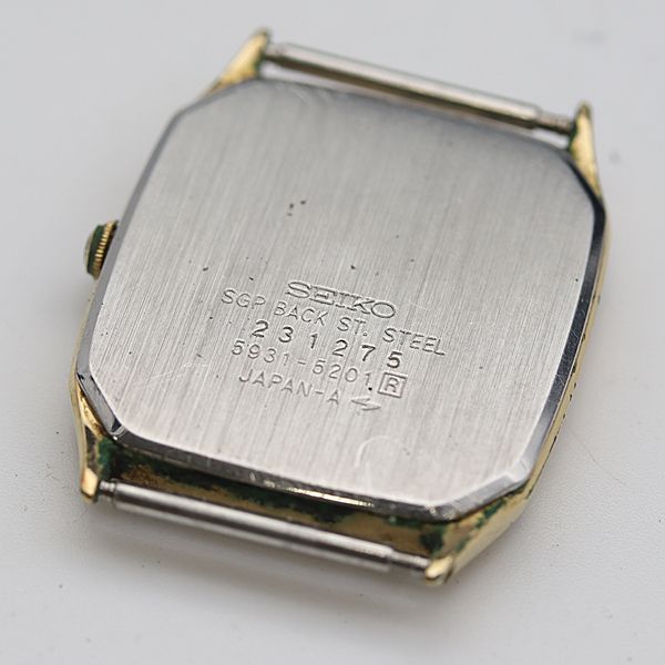 美品　SEIKO 5931-5201 腕時計　メンズ　稼働品 セイコー 5931-5201 QZ ゴールド文字盤 メンズ腕時計 2000000
