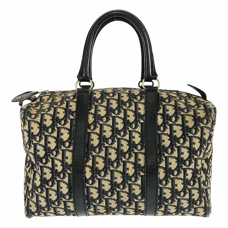 Christian Dior / クリスチャンディオール | ヴィンテージ フランス製 トロッター ロゴ レザー切替 ボストン ハンドバッグ | ベージュ系 | レディース