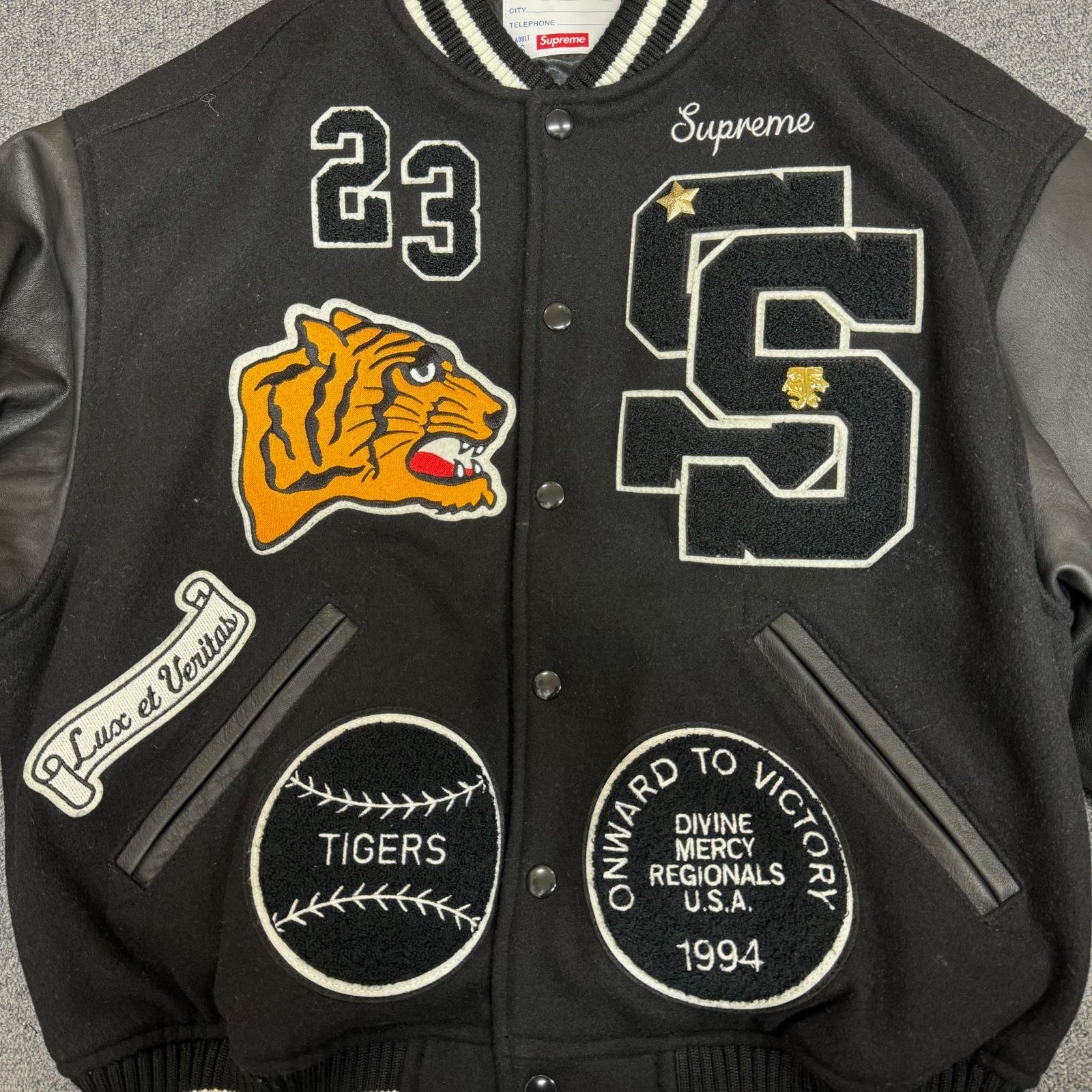 新品 国内正規 Supreme 23AW Tiger Varsity Jacket タイガー バー