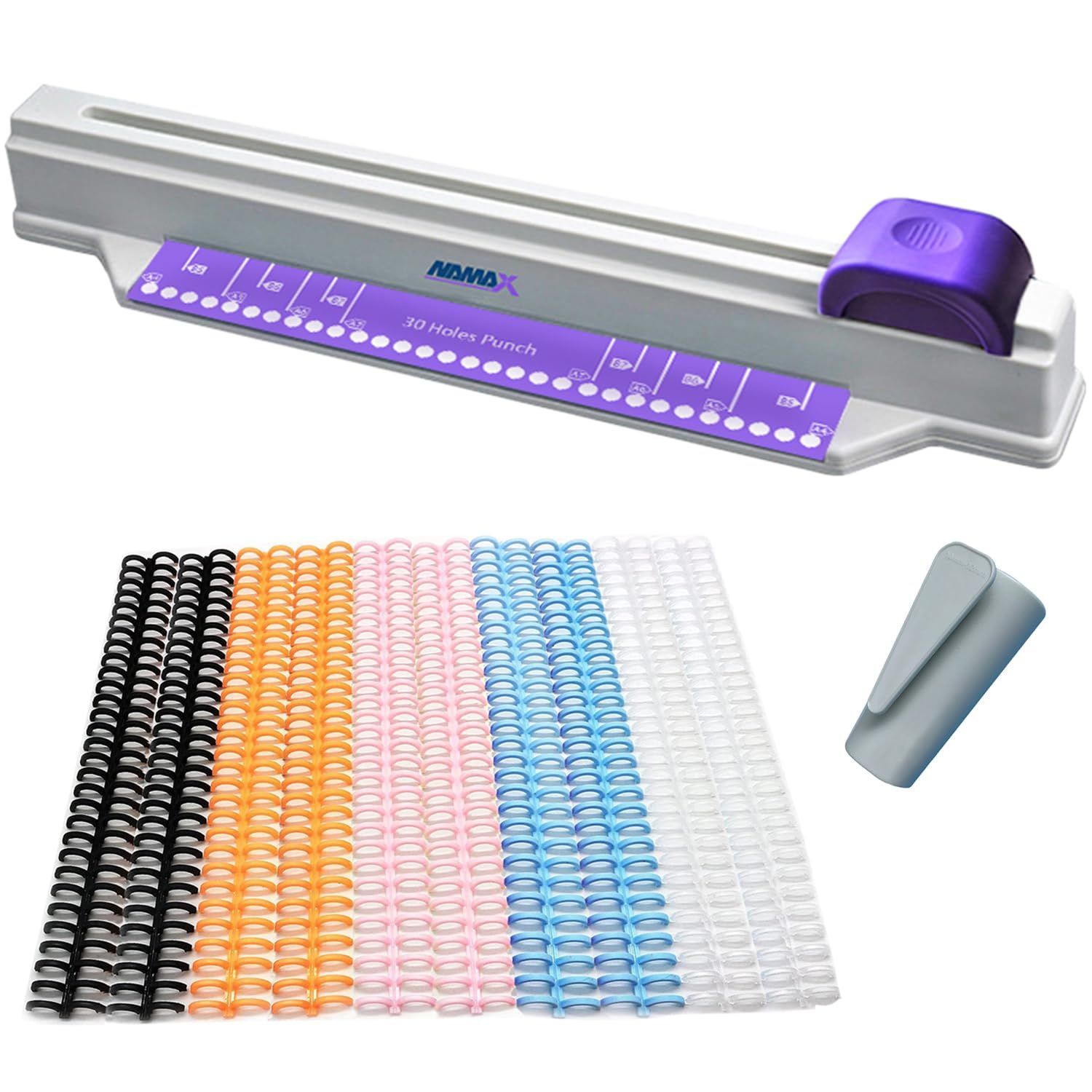 スライド式パンチ 穴あけパンチ リングバインダー用 多穴 A4/30