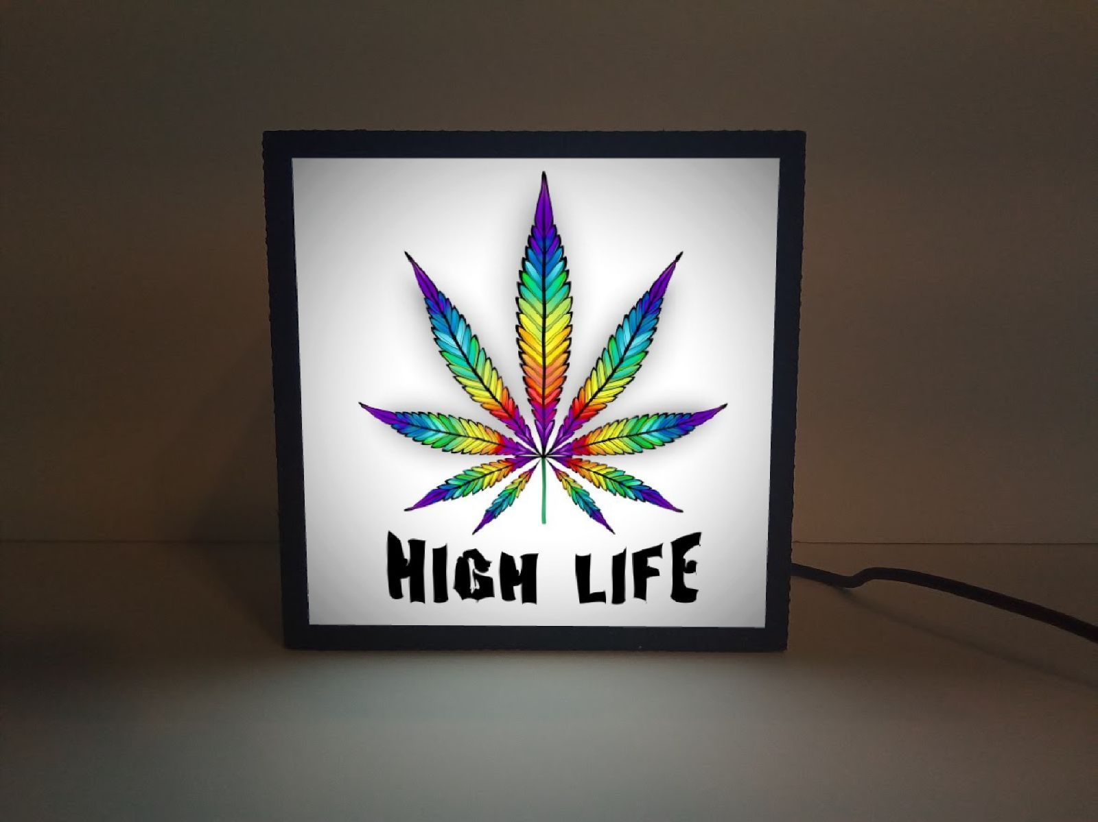 大麻 マリファナ ガンジャ オープン 看板 置物 アメリカン雑貨 ライトBOX