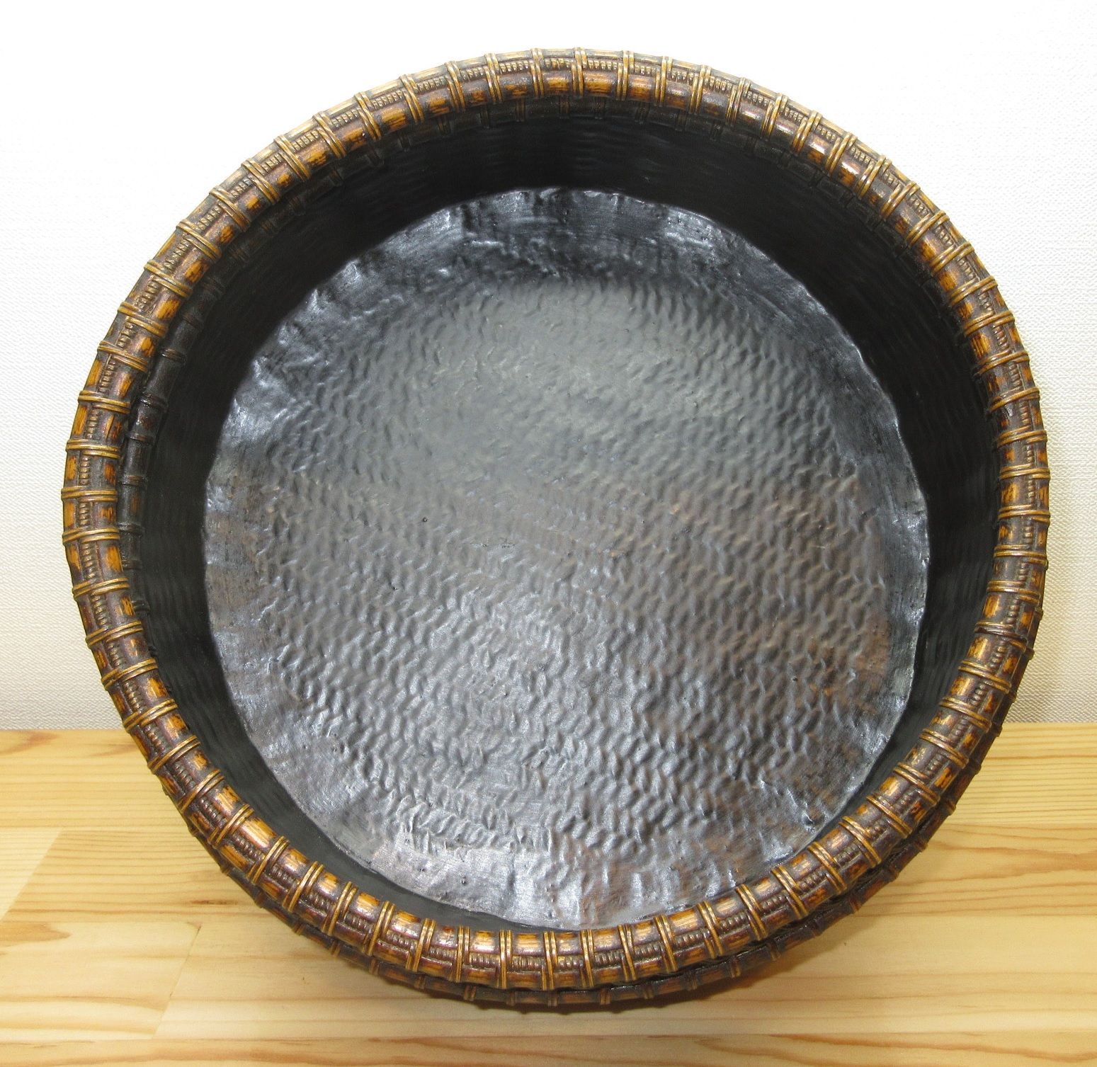 逢絢亭】茶道具 炭斗 京塗 唐物写 炉用 塗師 木村表