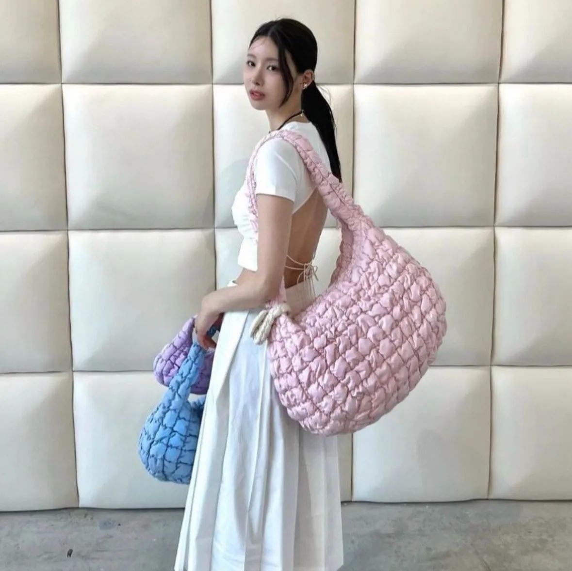 コス cos キルティングバッグ オーバーサイズ ピンク - メルカリ 