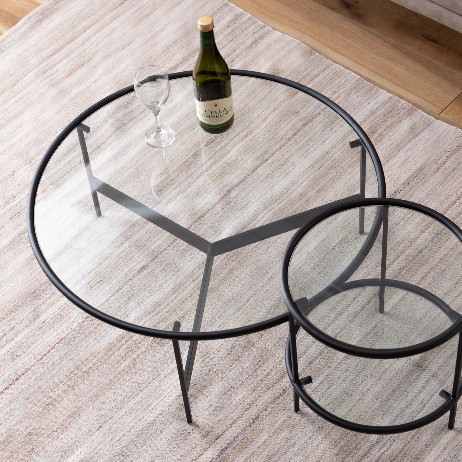 幅75 奥行75 高さ33】 ガラステーブル センターテーブル ラウンド