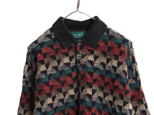 貴重【TUNDRA】90s VINTAGE カナダ製 3D ビンテージニットポロ お得なクーポン配布中!】 90s カナダ製 TUNDRA 3D 立体編み