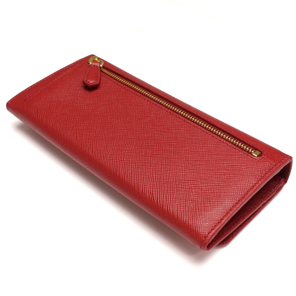 セール〈新品未使用〉超人気のレッド色 レザー 二つ折 長財布カードホルダー