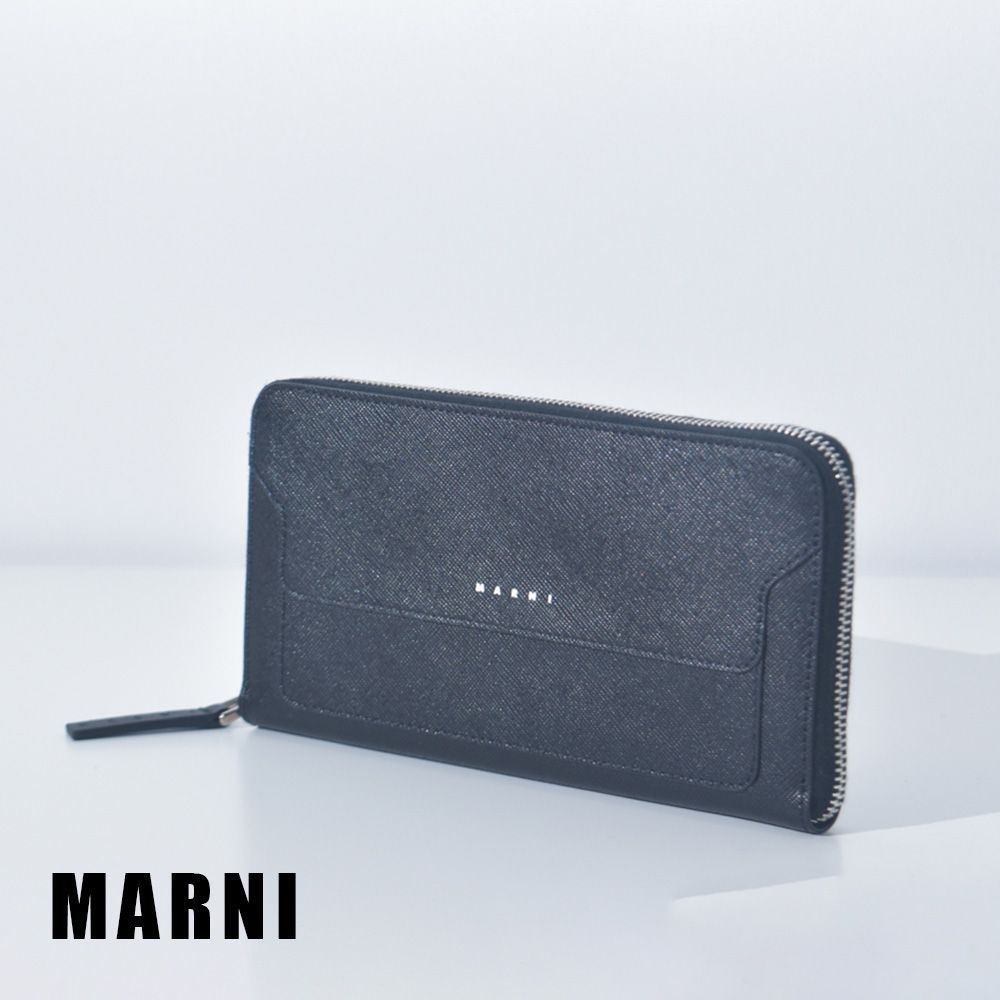 マルニ 長財布 レディース メンズ 本革 VANITOSI サフィアーノ レザー ロゴ ラウンドファスナー MARNI PFMI0047U0 財布