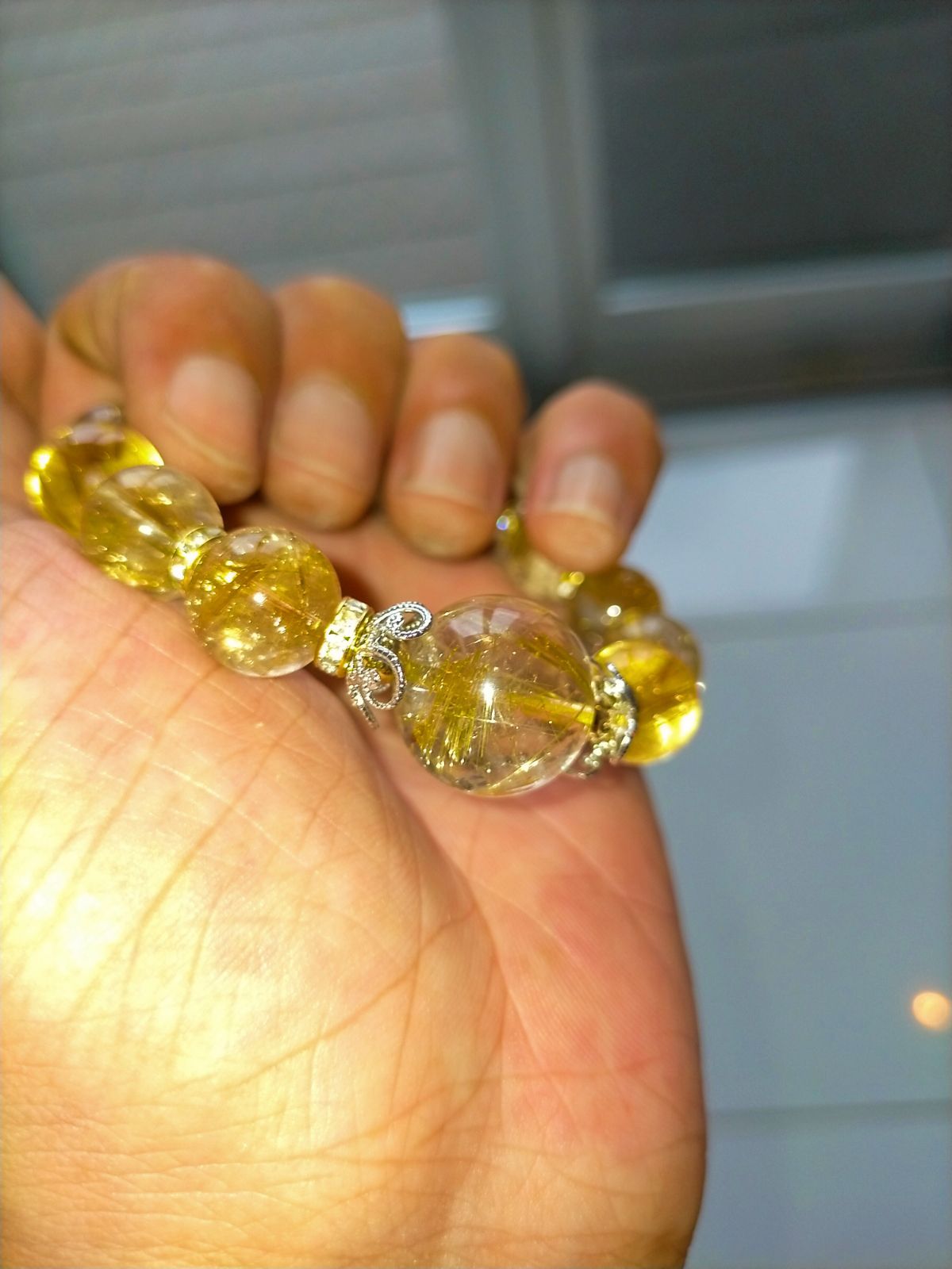 キャッツアイゴールドタイチンルチル ハイグレード大珠16.5mm 12mm  