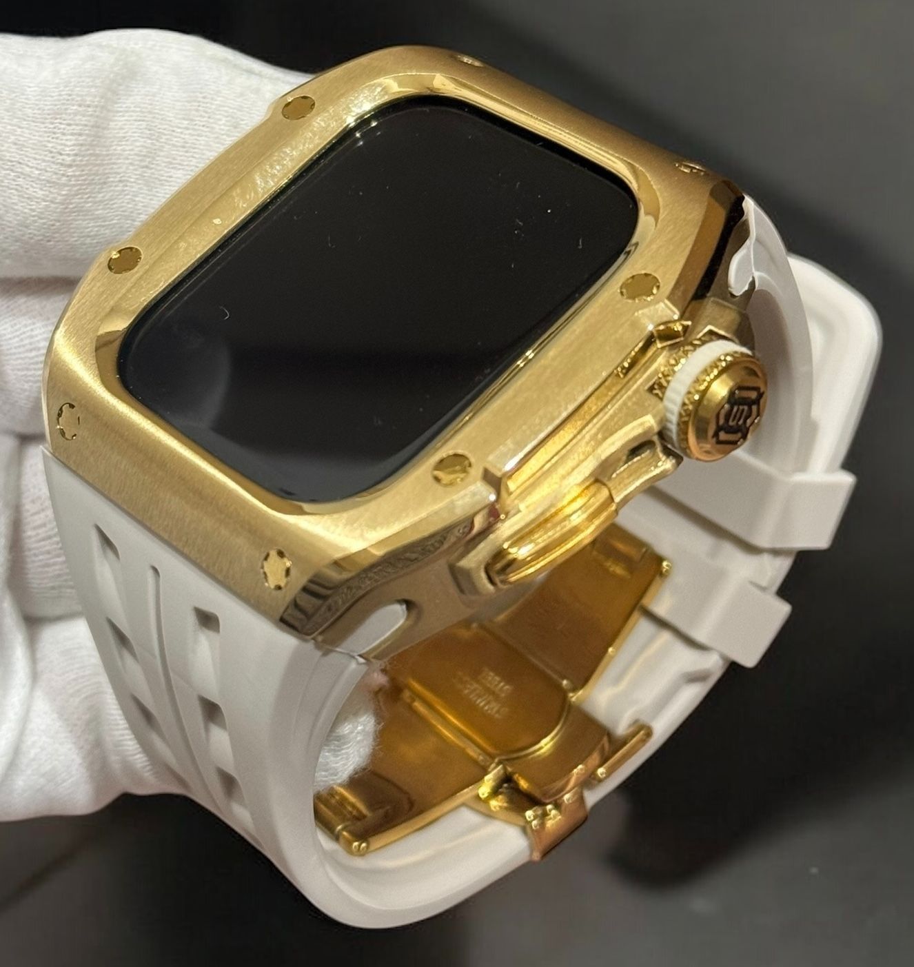 アップルウォッチカバーケースApple Watchラバーバンドベルト メタル ステンレス R 28