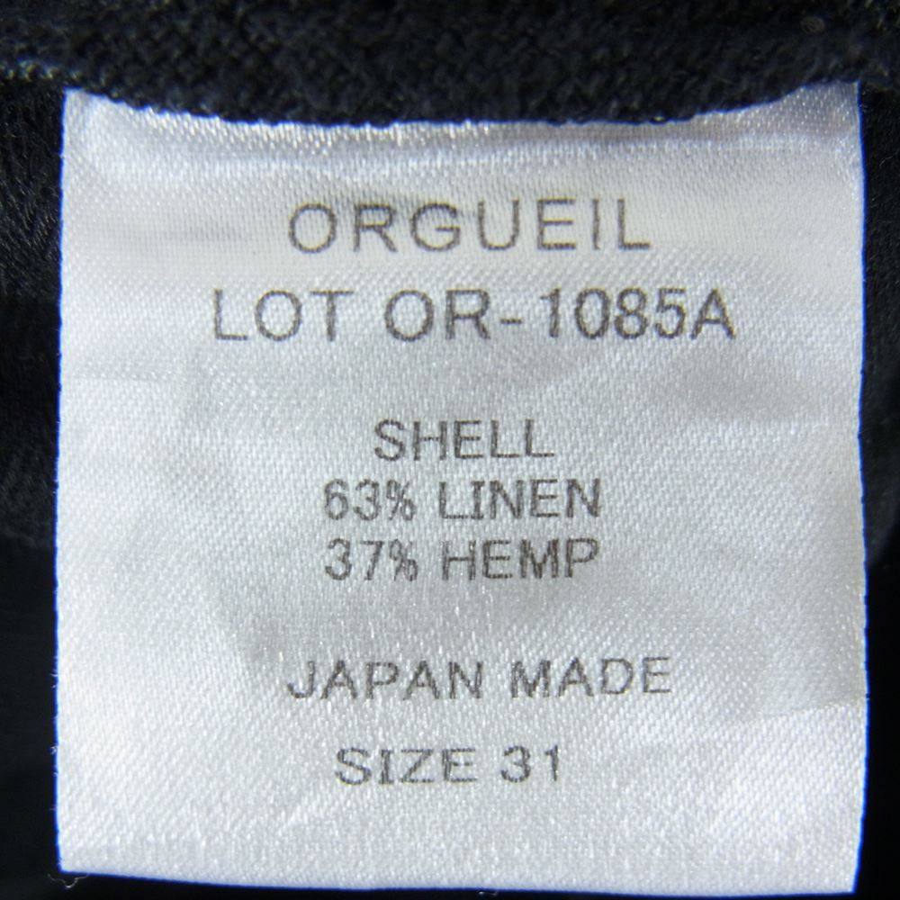 ORGUEIL オルゲイユ OR-1085A Black Linen Trousers リネン トラウザー