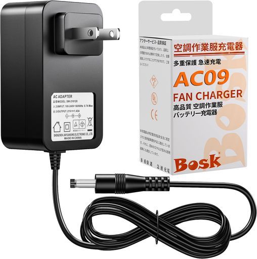 空調作業服バッテリー充電器BURTLEAC09充電器バートルAC2140充電