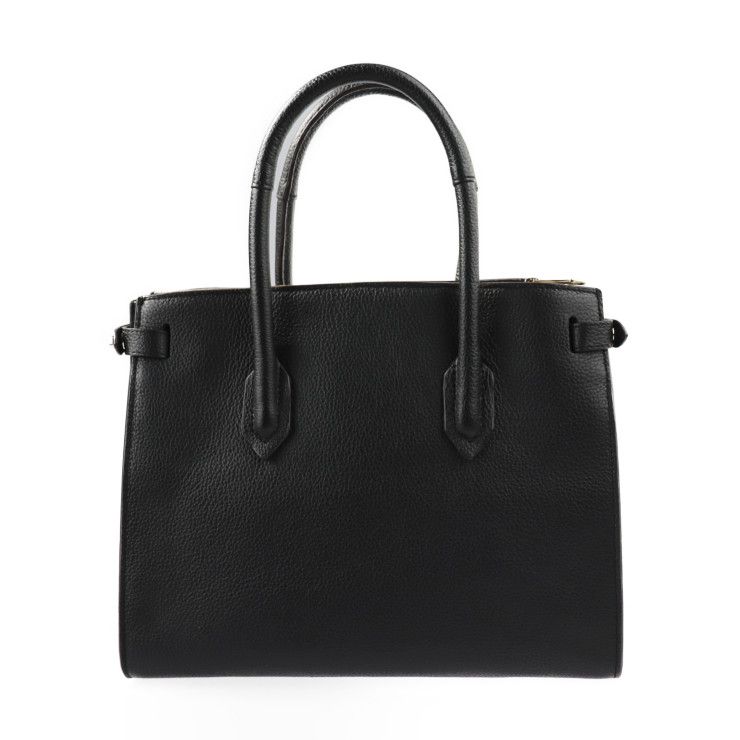 Furla フルラ ハンドバッグ レザー ブラック ゴールド金具 PIN Tote S ...