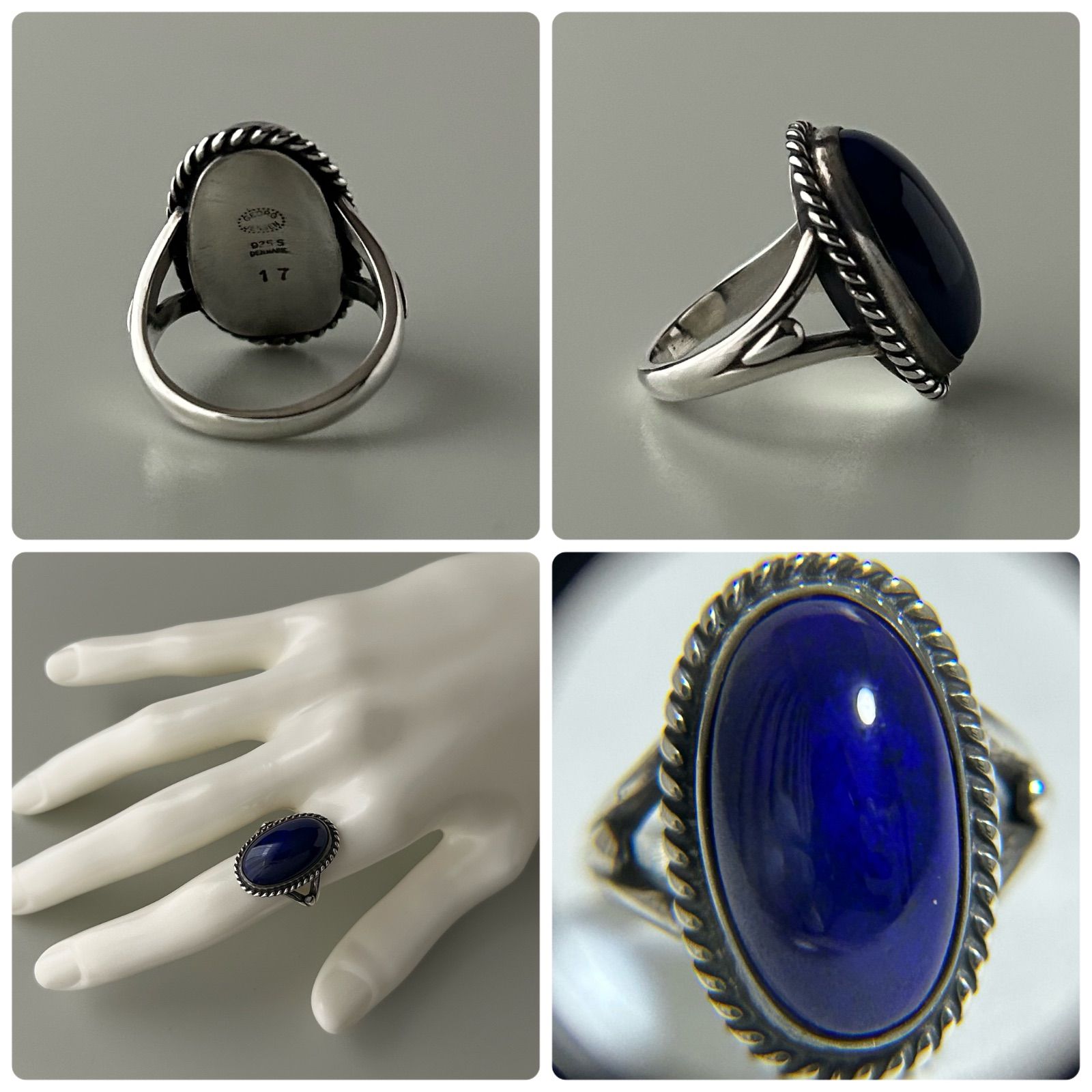 ジョージジェンセン リング 指輪 17 大粒 ラピスラズリ AG925 約12号
