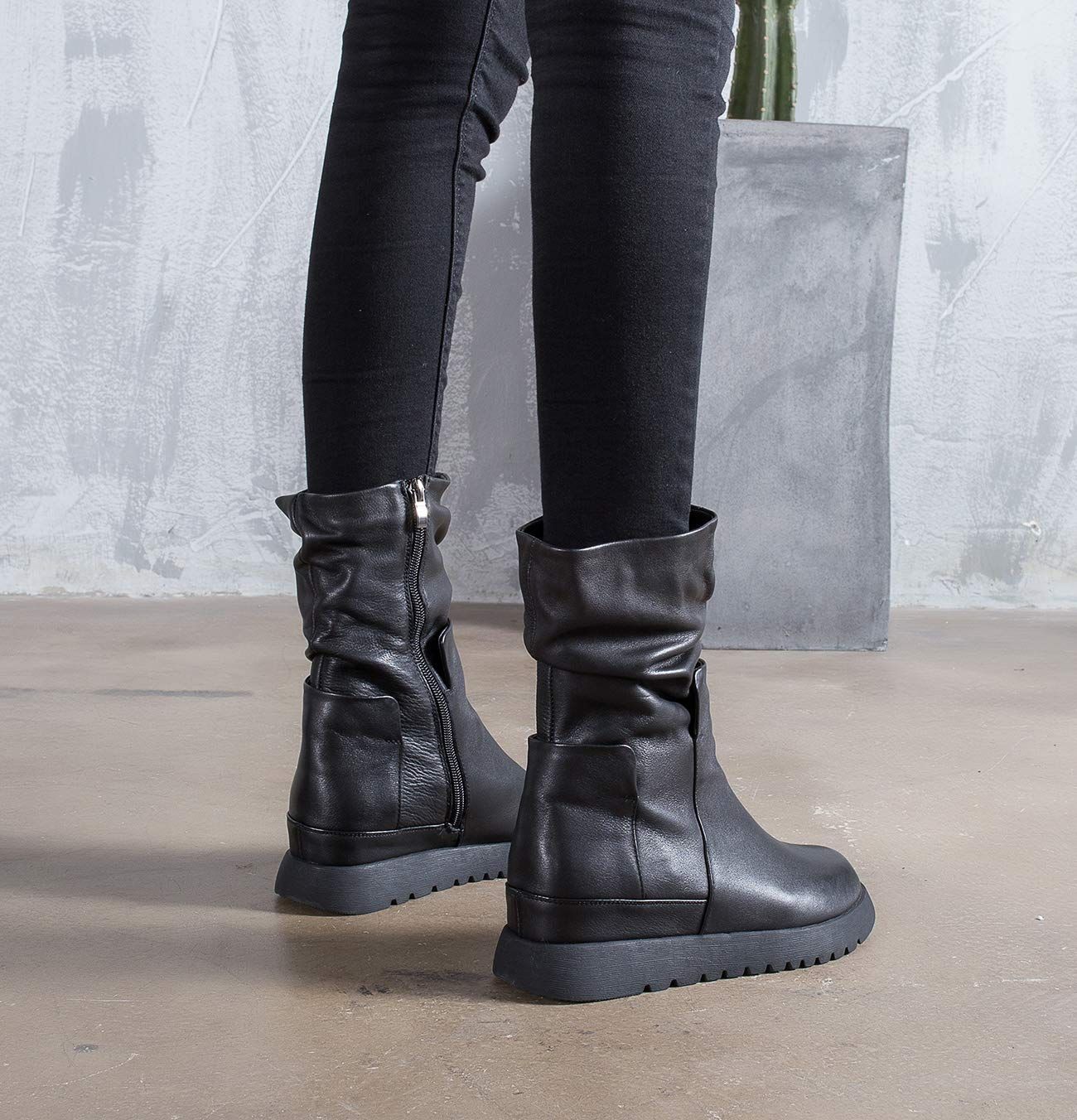 本革 サイドジップ