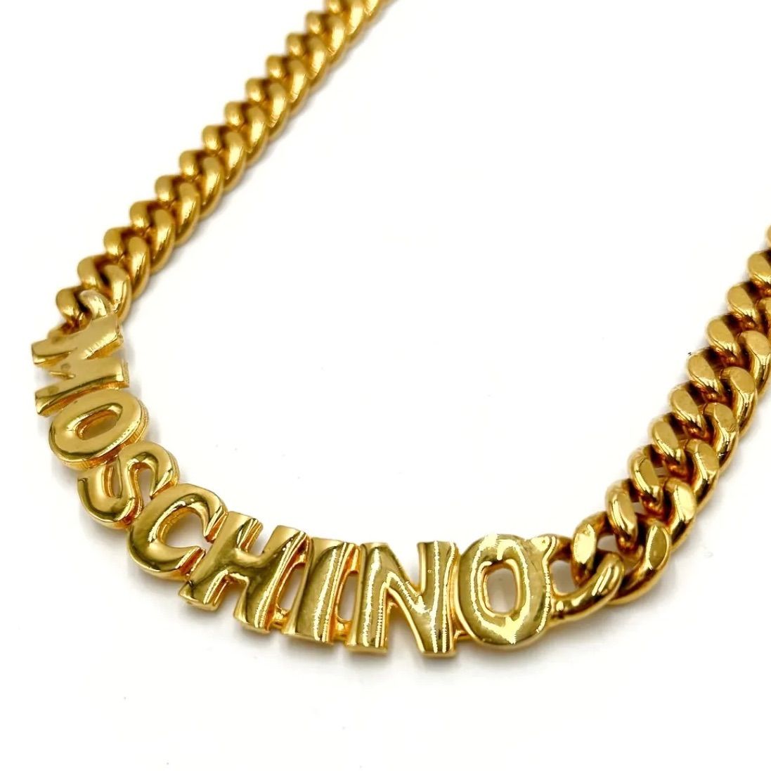 美品 MOSCHINO モスキーノ ネックレス チェーン 喜平 アクセサリー ロゴ ゴールド 金色 金属 ヒップホップ HIPHOP 男女 メンズ  レディース ユニセックス - メルカリ