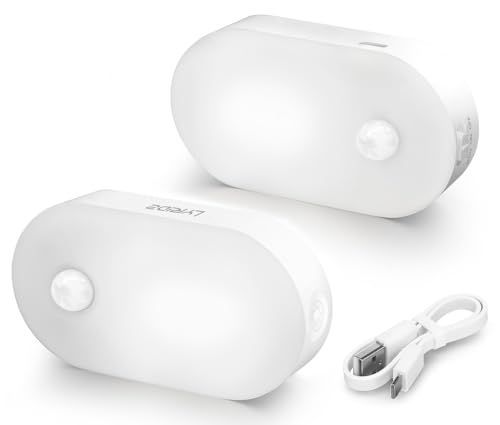 昼光色 2 PACK LYRIDZ 人感センサーライト usb充電式 足元灯 足元ライト 人感センサー 常夜灯 無段階明るさ調節 3つモード ナイトライト 昼光色 省エネ 廊下 寝室 玄関 階段 【2個セット・日本語