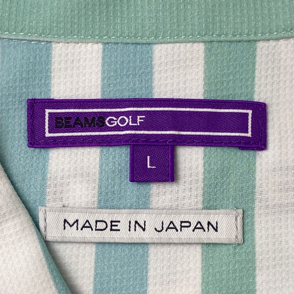 サイズ L BEAMS GOLF ビームスゴルフ モデル 半袖ポロシャツ ストライプ柄 ブルー系 240101388855 ゴルフウェア メンズ ストスト WHITEMONARCHHOTEL_COM