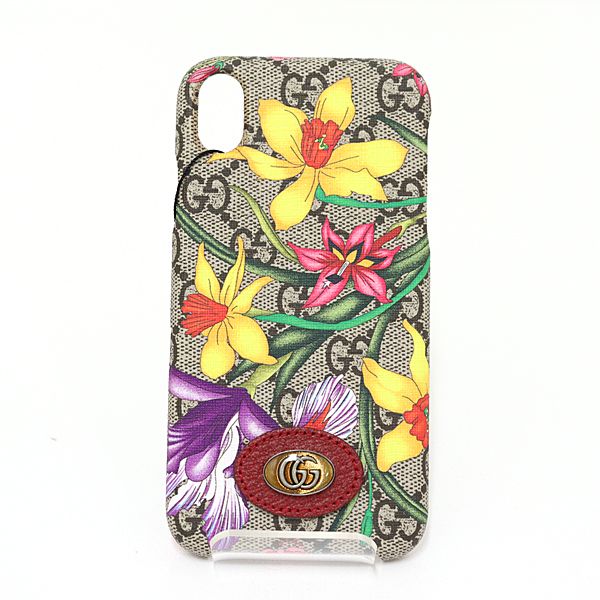 GUCCI グッチ GGフローラ iPhone XR ケース ベージュ＆エボニー/マルチカラー 617664 Sランク【中古】