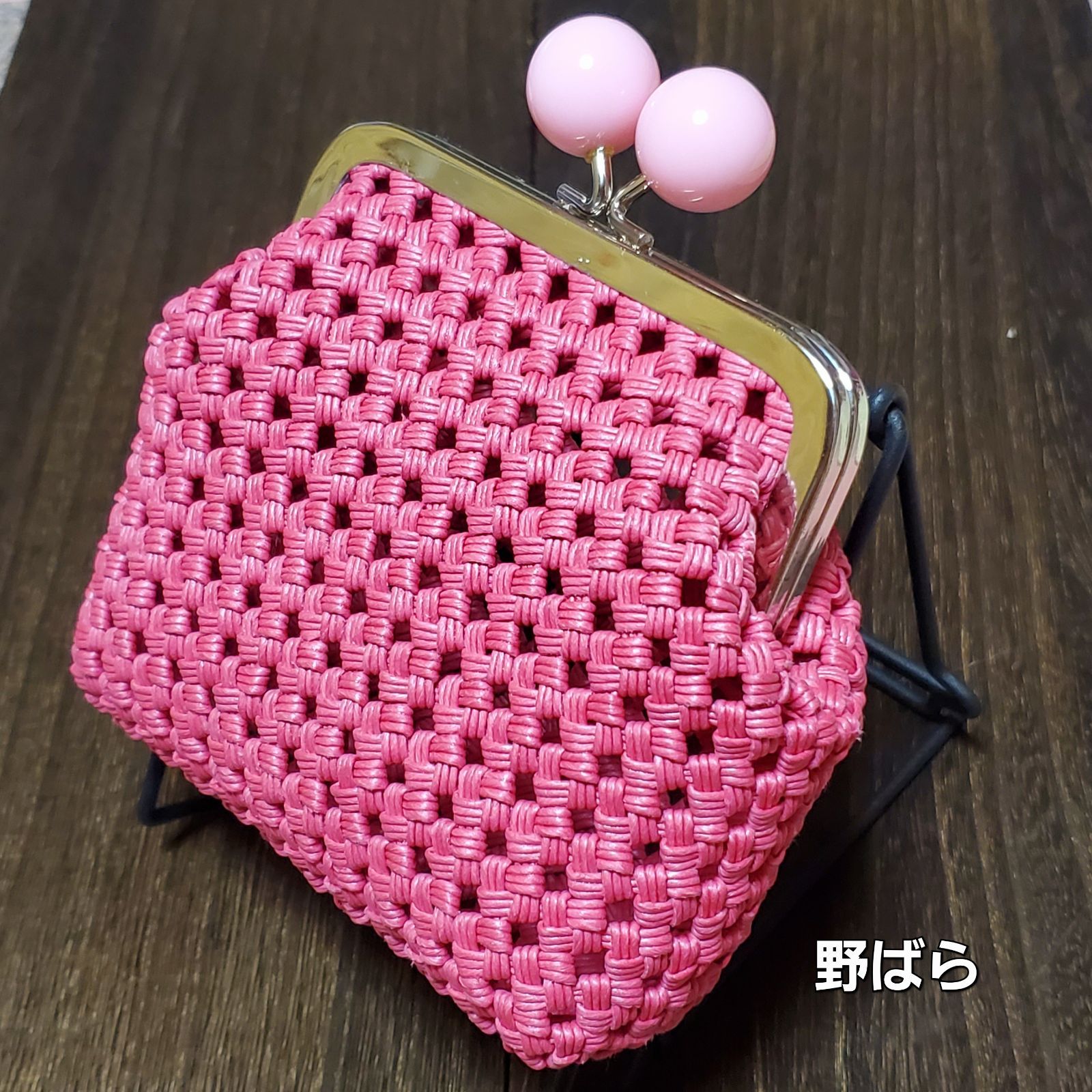 とも　がま口ポーチ4点　ハンドメイド ㉚-18 18センチ角型四角がま口ポーチ （型紙口金セット
