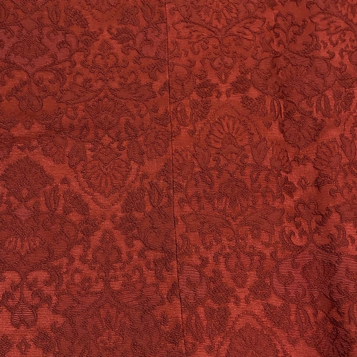 道行 身丈94cm 裄丈69cm L 和装コート 角衿 地紋 えんじ色 正絹 美品  