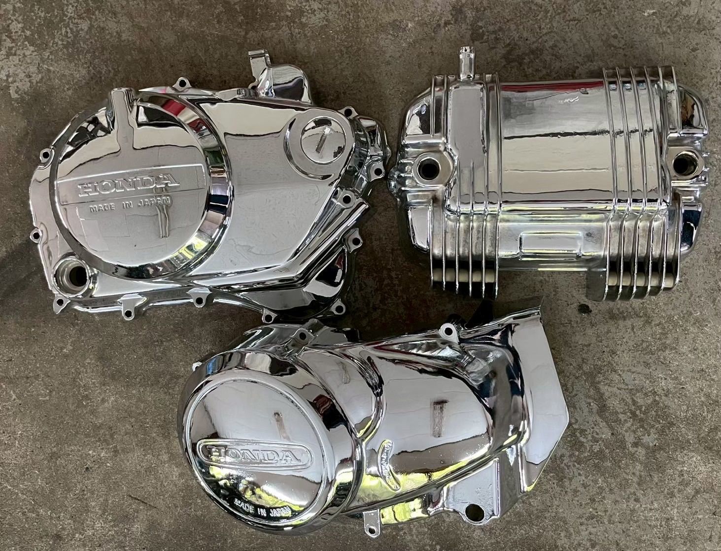 CB250T メッキ エンジンカバー セット キック付 バブ ホーク ヘッドカバー ダイナモカバー クラッチカバー