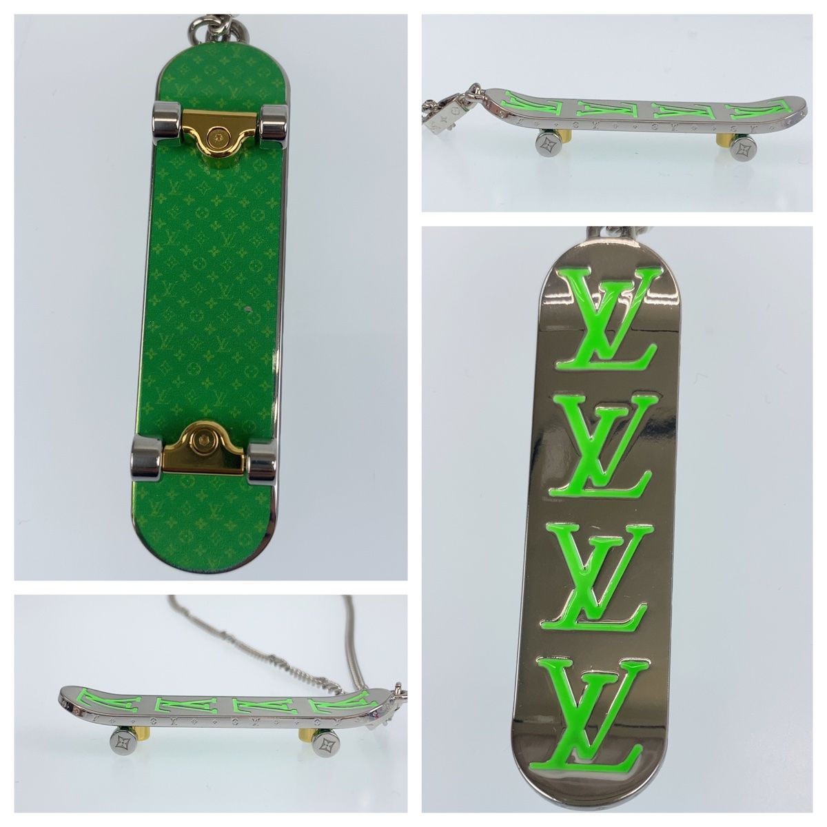 【美品】LOUIS VUITTON ルイヴィトン スケートボード ネックレス ☆希少LOUIS VUITTON ヴィトン スケートボード シルバー