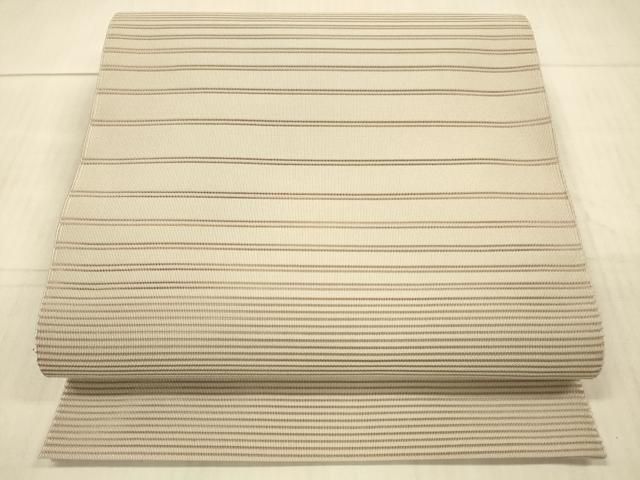 平和屋着物＊夏物 絽綴れ 八寸名古屋帯 横段文 洗柿色 正絹 DAAX8994cm