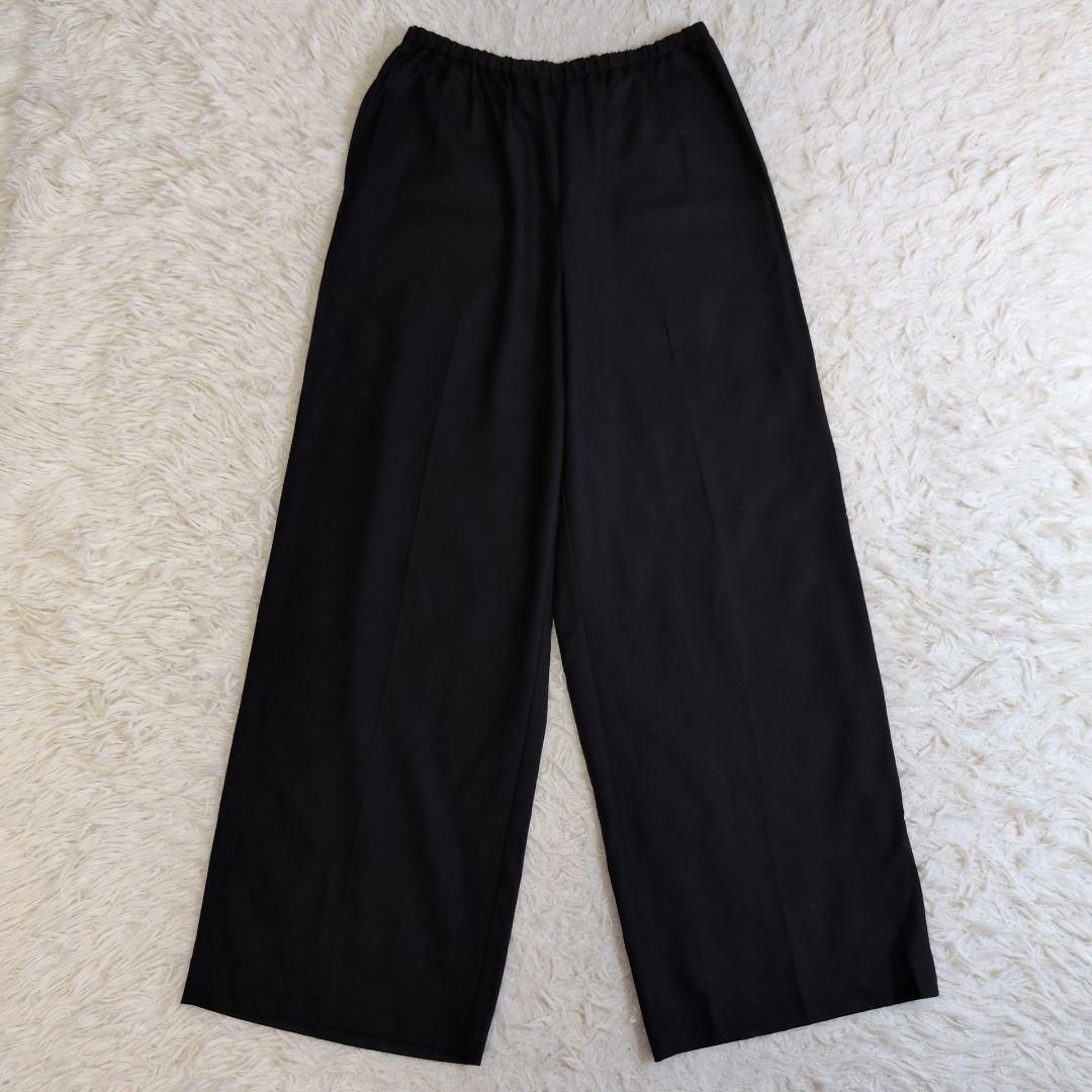 CONTE コンテ UNITED ARROWS ユナイテッドアローズ イージーワイドパンツ 参考定価29 700円 近年モデル 辺見えみりプロデュース 無地 ウエストゴム ウール 38 黒 ブラック