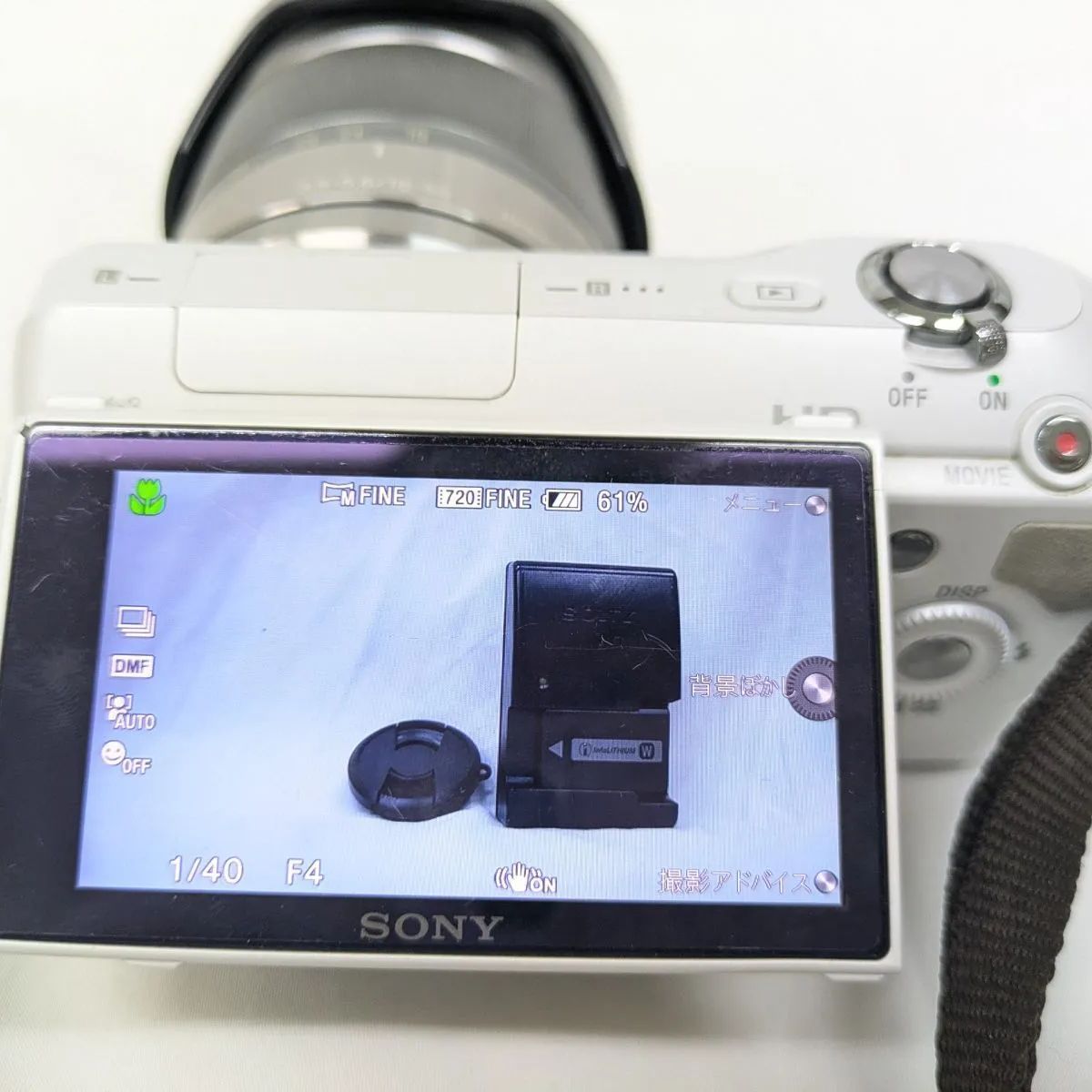 動作OK!SONY NEX-3 本体 ＋ズームレンズ SEL1855 +ストロボ HVL-F7S バッテリー×2 チャージャー