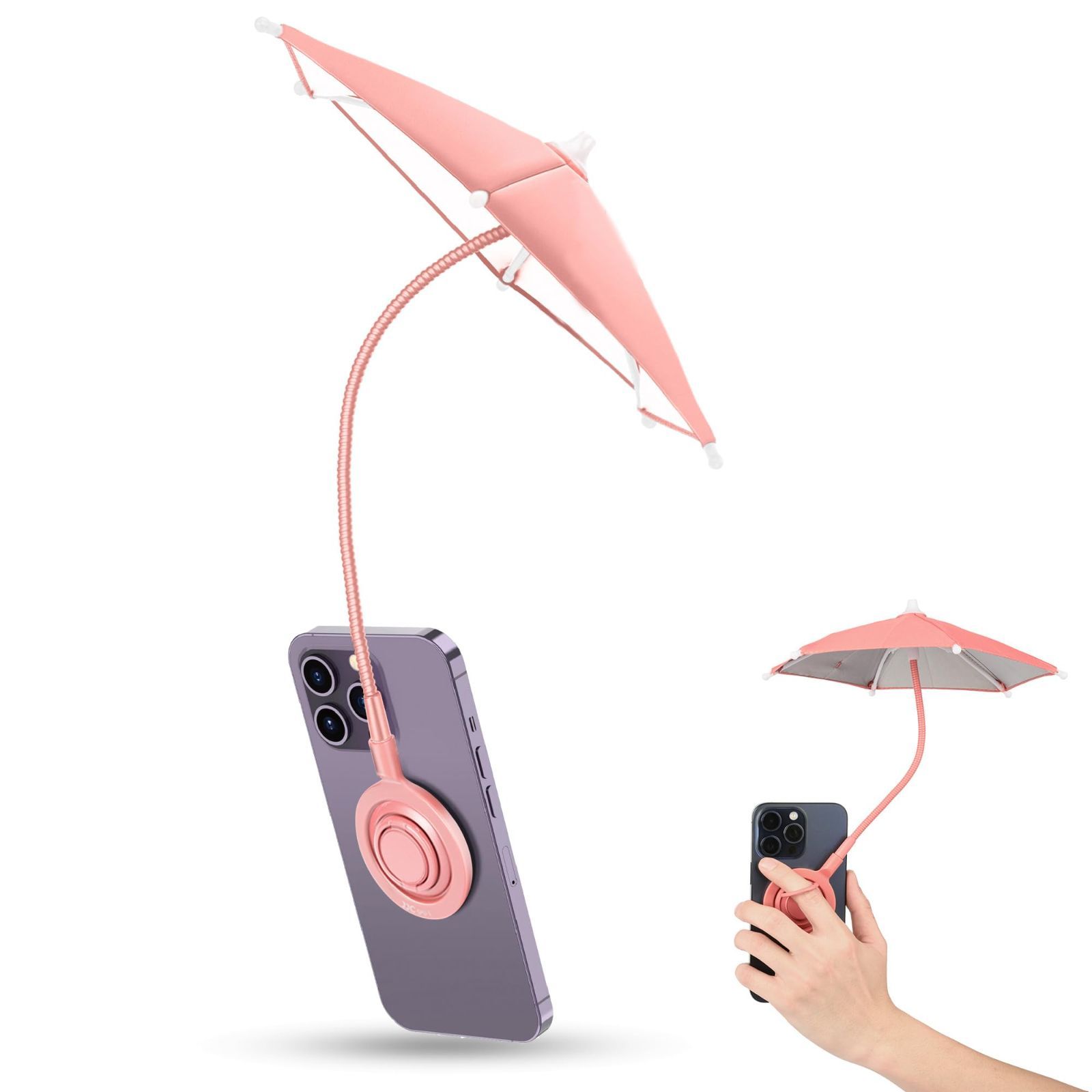JJC 磁気 Magsafe対応 スマホ傘 日焼け防止 スマホリング スマホホルダー スマホスタンド 360回転可能 iPhone 16 15 14 13 12 Pro Max Android スマホグリップに対応 超?磁力 片手操作 遮光 グレ