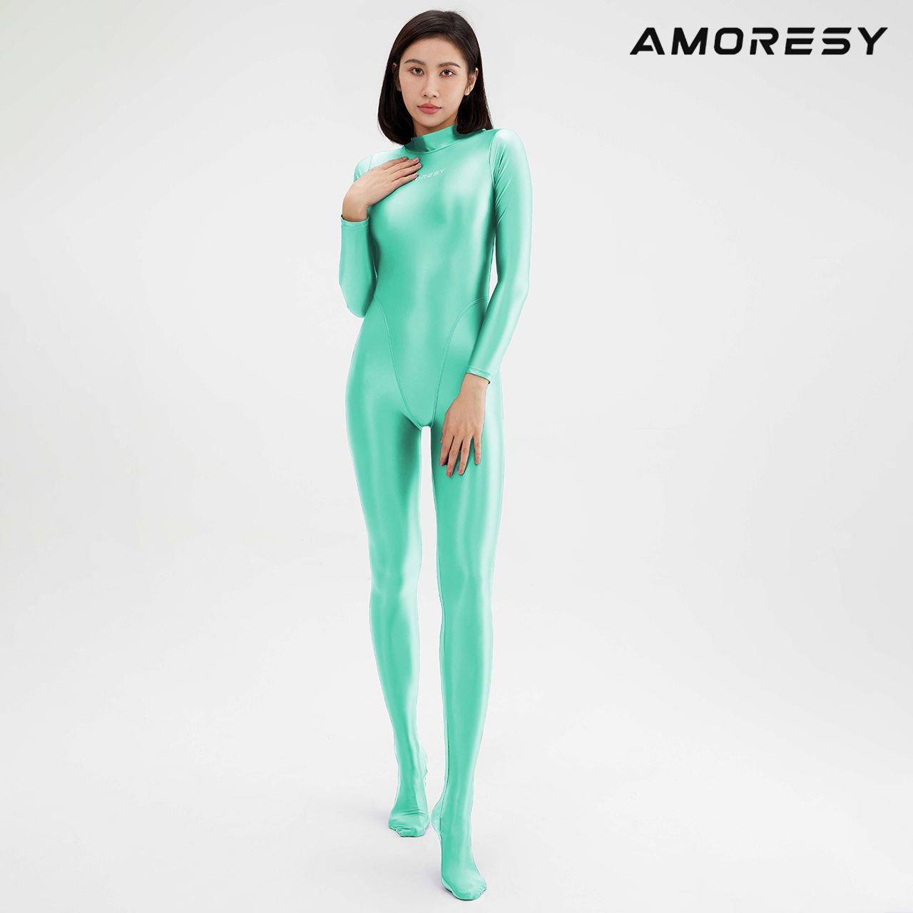 AMORESY アモレシー Oceanus Uネック 全身タイツ レオタード