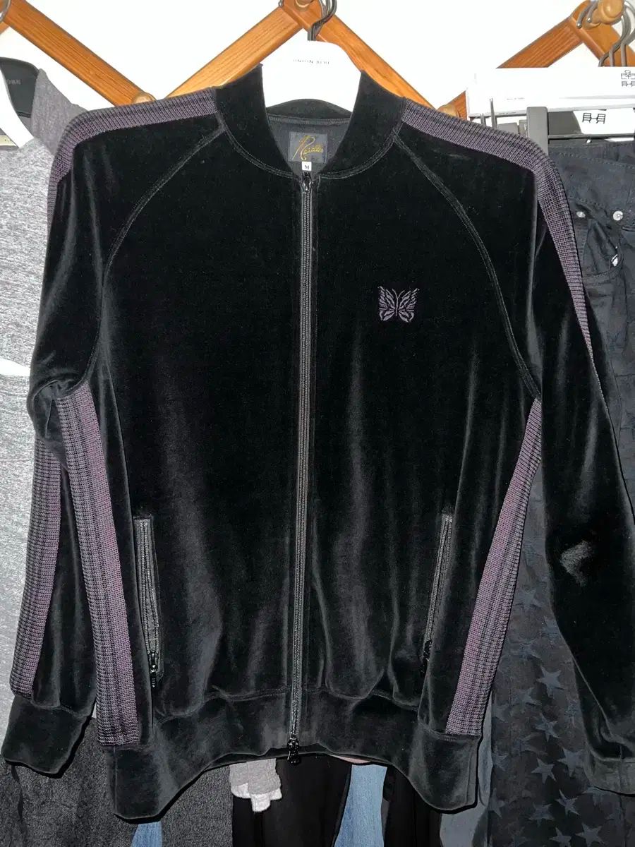 NEEDLES(ニードルズ) 黒 ベロア トラック ジャケット m