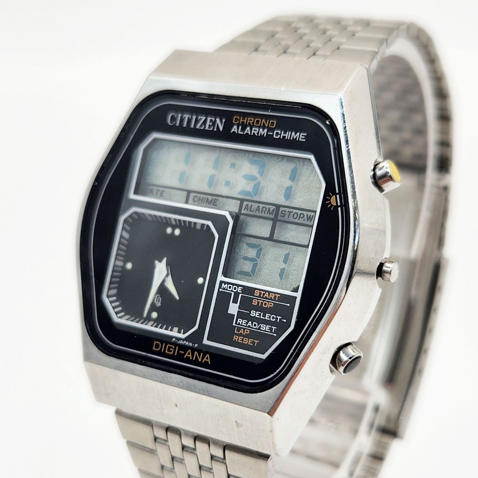 Citizen - Crystron 41-9559 Chronograph Dual Time Ana Digi Black Dial Mens Watch
