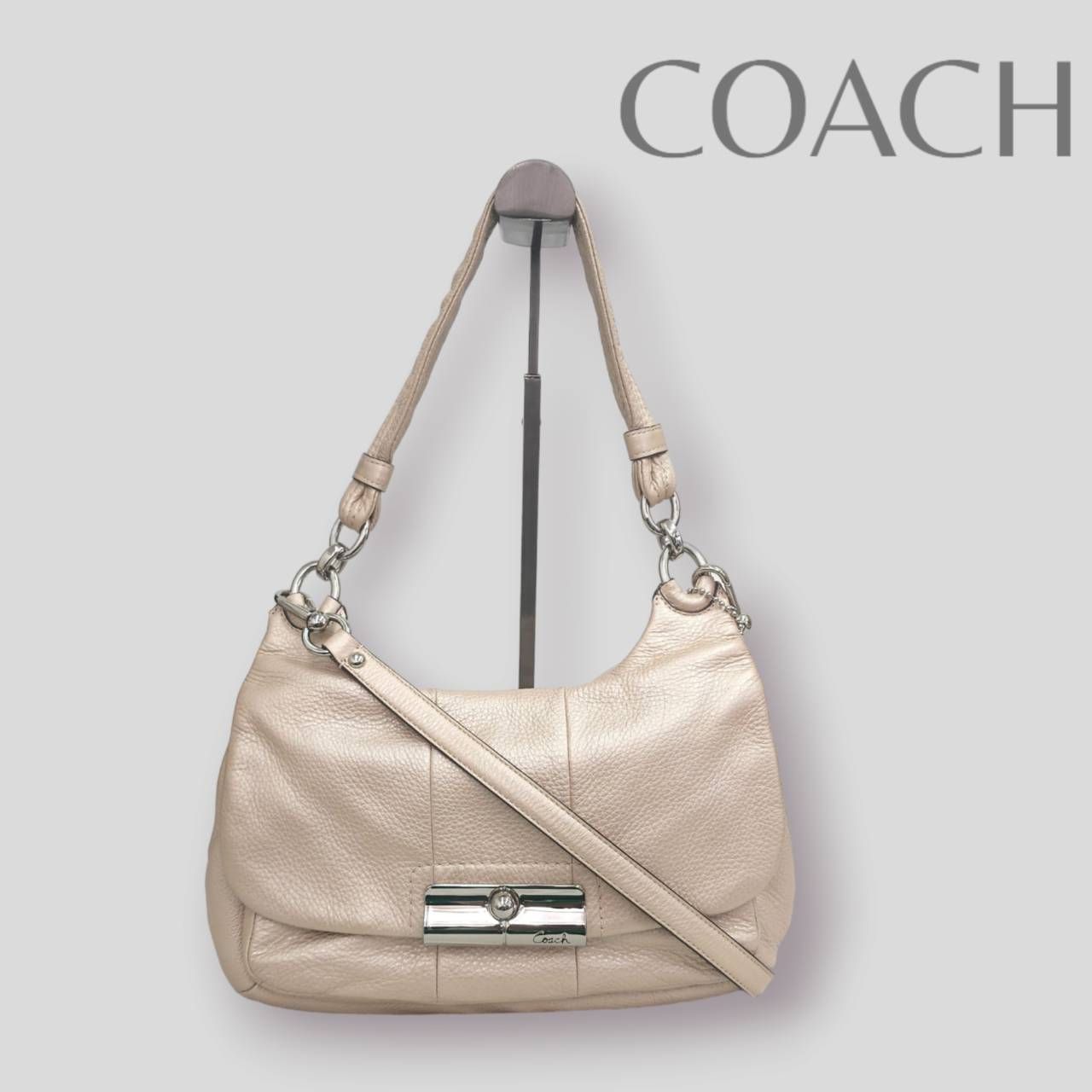 最終価格】COACH コーチ 2way ハンドバッグ ショルダーバッグ 16931 ベージュ系 レザー 鞄 - メルカリ