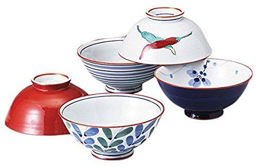 【在庫処分】Porcelain/Size(cm) set x5pcs bowl Rice Japanese セット Φ11.8x5.3/No:395539 茶漬 鹿山絵変り 有田焼 : おしゃれ 飯碗