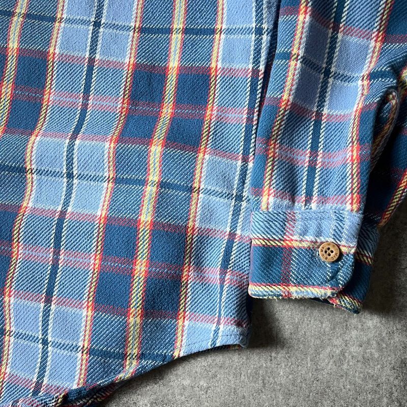 70s USA製 BIG MAC チェック 長袖 ヘビー フランネル シャツ M / 70