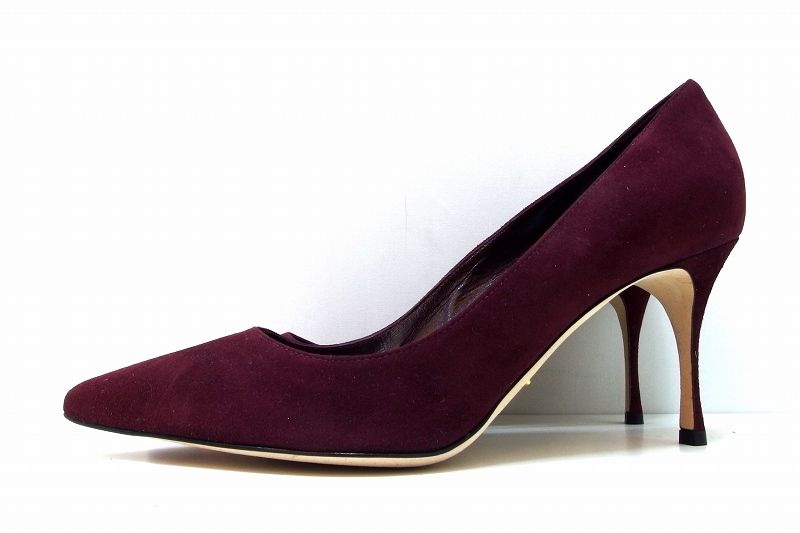 225395 Sergio Rossi セルジオロッシ ポインテッドトゥ スエード ヒール パンプス 約23.5cm 37