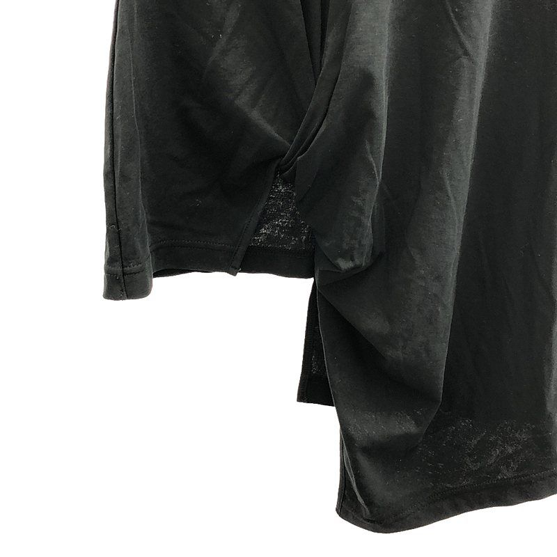 YOHJI YAMAMOTO +NOIR / ヨウジヤマモトプリュスノアール | コットン アシンメトリー 変形 ノースリーブカットソー | 2 | ブラック | レディース YOHJI YAMAMOTO +NOIR / ヨウジヤマモトプリュスノアール | コットン
