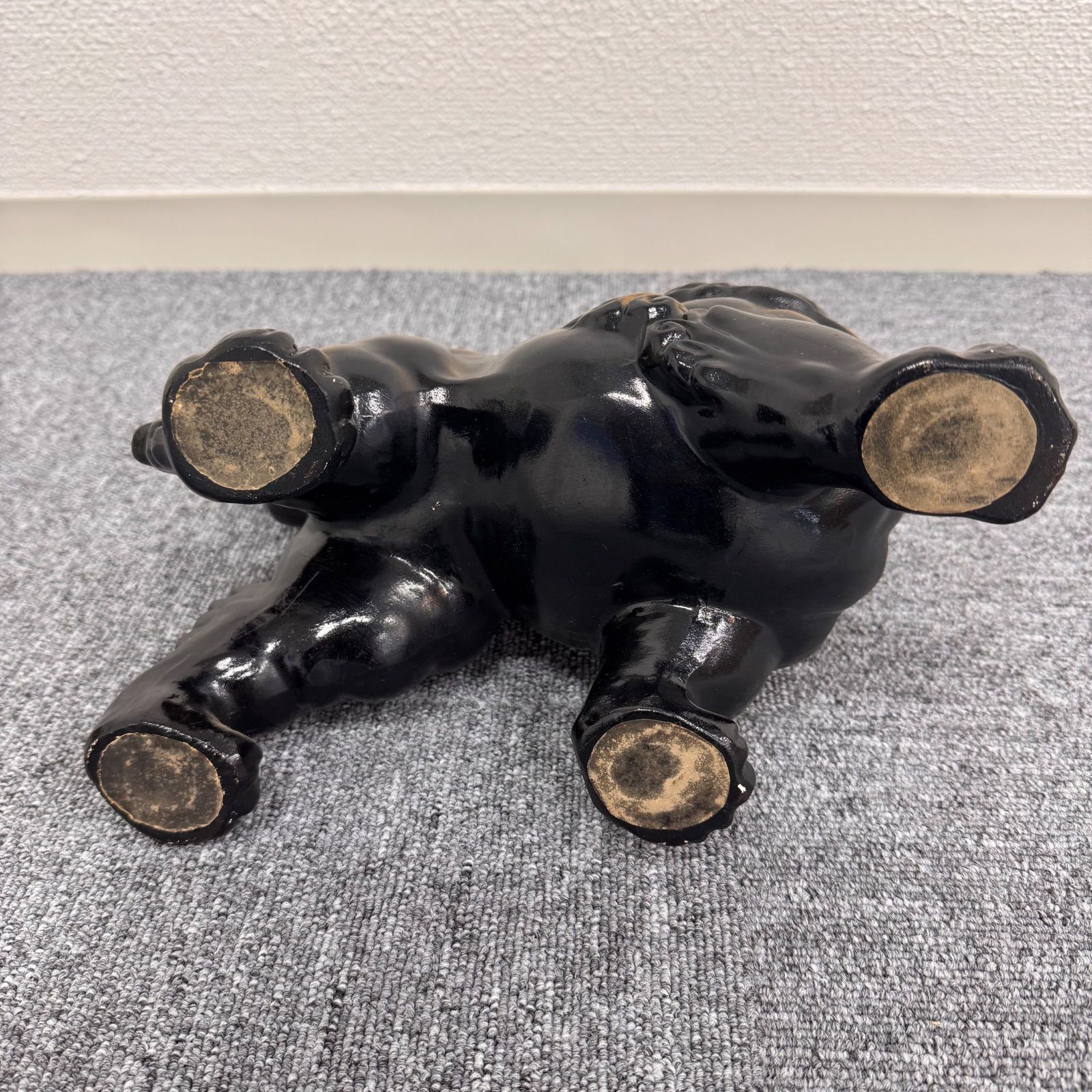 獅子 狛犬 シーサー 置物 オブジェ インテリア レトロ 陶器 焼物 