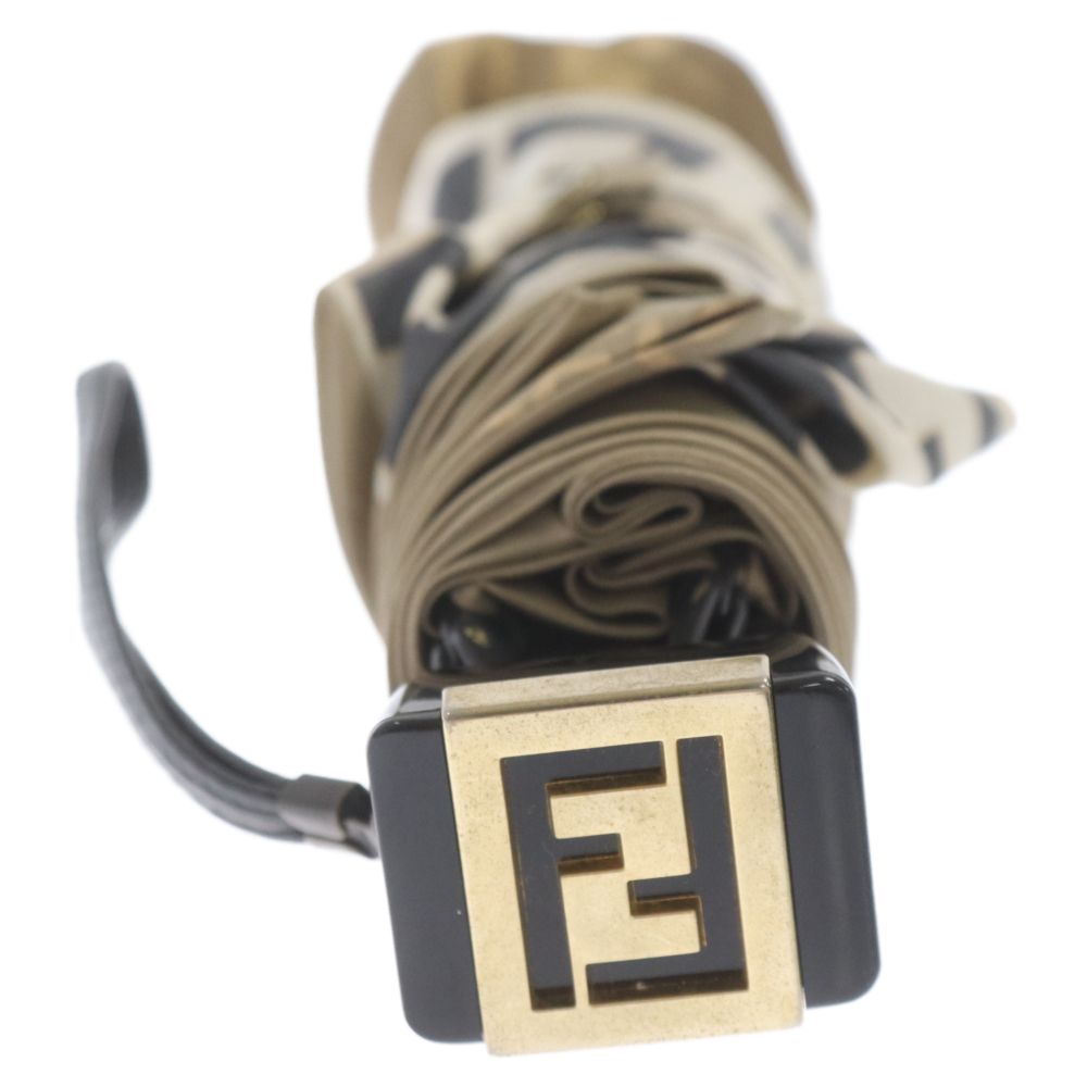 【未使用保管品】1D389/フェンディ/折り畳み傘/雨傘/FFロゴ/ブラウン/青 FENDI (フェンディ) FFロゴ アンブレラ 折りたたみ傘 ブラウン