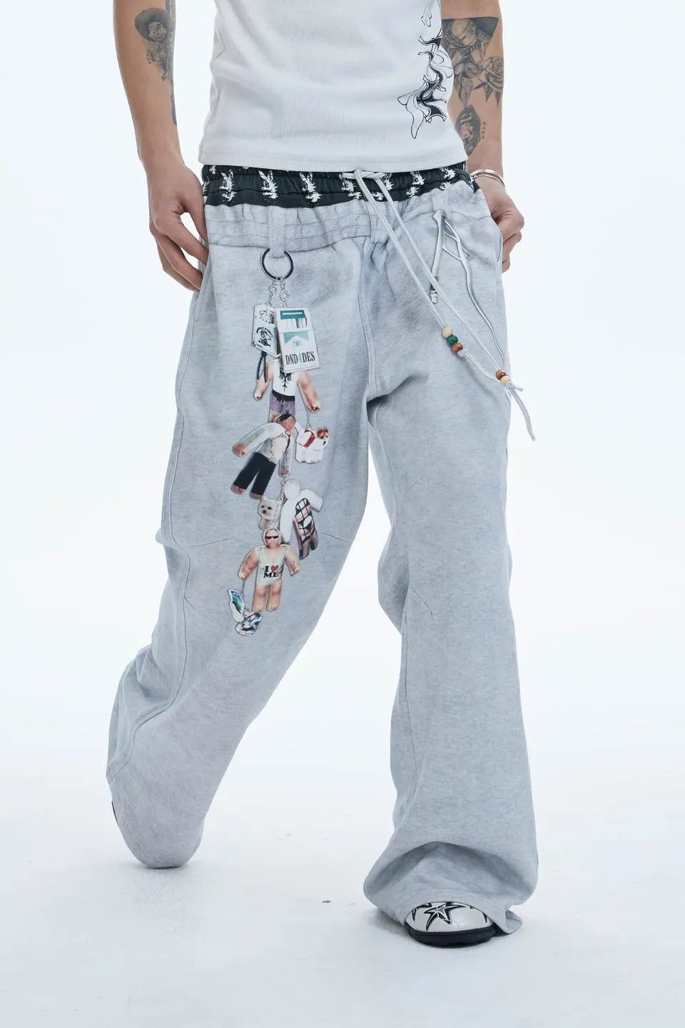 DND4DES｜Doll Charm Graphic Double Waist Sweatpants
