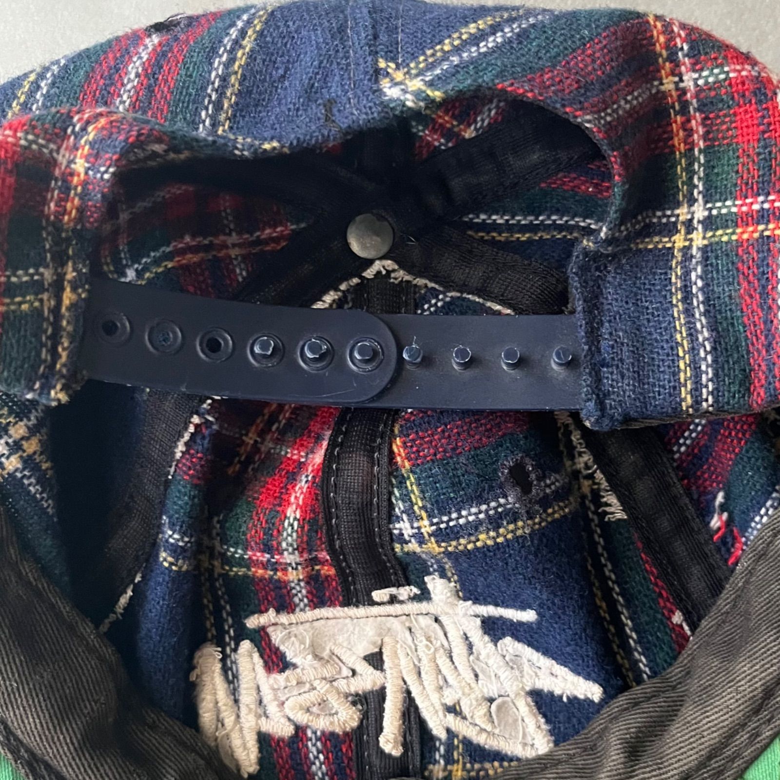 80s old stussy stock logo check cap 初期タグ 社外タグ 初期 80s old stussy stock logo check cap 初期タグ 社外タグ 初期