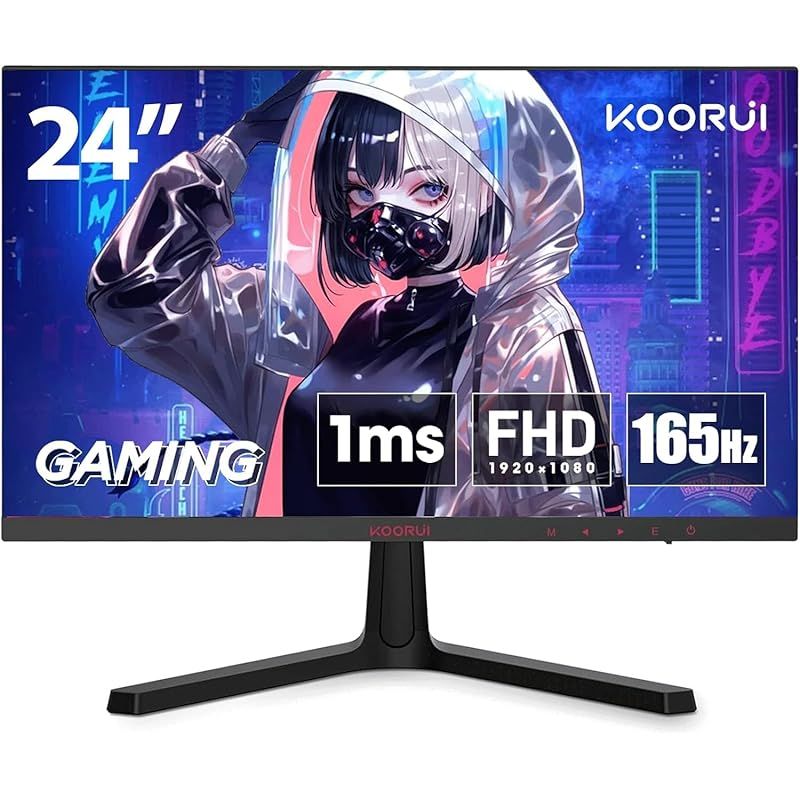 KOORUI ゲーミングモニター 24インチフルHD VA 非光沢 1ms 165Hz FPS 