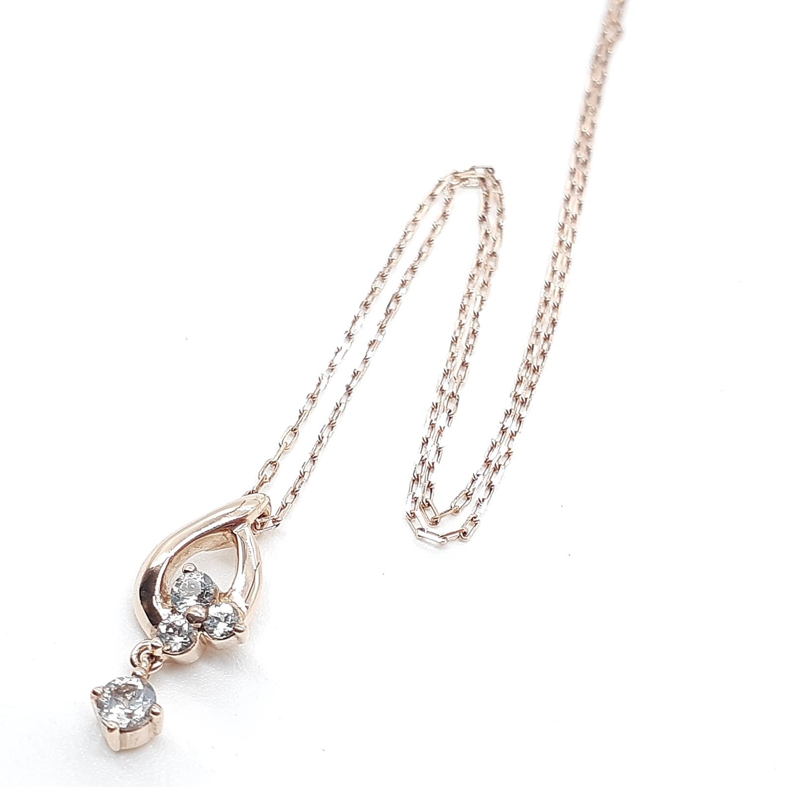 hjlje様★4℃ K10 YG ネックレス ペンダント ホワイトトパーズ 4℃ ヨンドシー ネックレス K10 しずくシリーズ ホワイトトパーズ