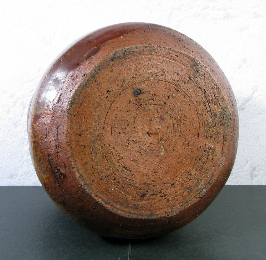 古陶磁 瀬戸焼 鉄釉水指 注文 幅：19.7cm 木箱付 茶道具/24b047 2025年