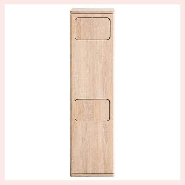 ゴミ箱 ごみ箱 ダストボックス 木目調 縦型 タテ 二段 スリム 幅25 DB
