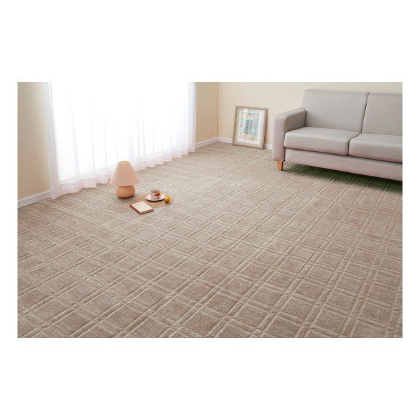【新品】萩原  ハギハラ 平織カーペット シオン 抗菌 防臭 カット可 江戸間3帖 約176×261cm グレー 600098630 (2582560)